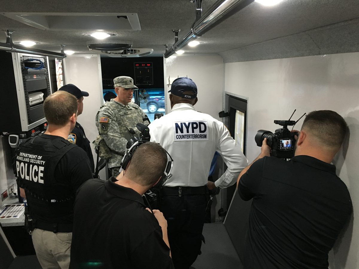 Video shoot with military and NYPD
